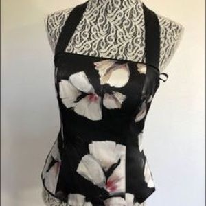 White House Black Market Floral Halter Bustier